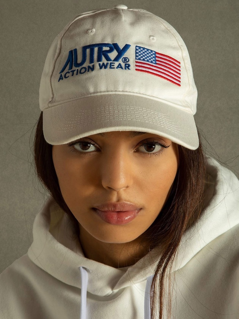 NEW Autry Action Wear iconic cotton baseball cap with American flag, unisex OS